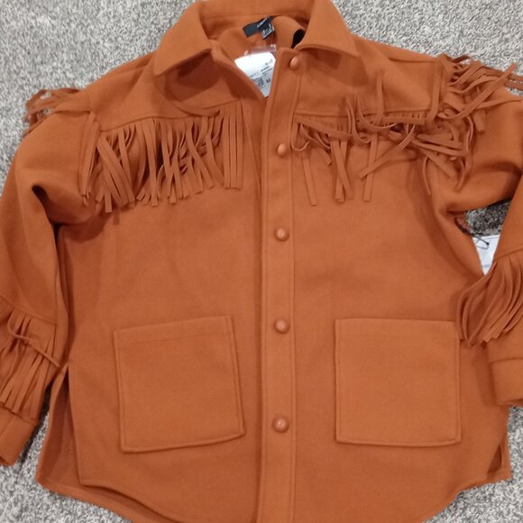 💲SOLD💲Forever 21 Fringe shacket jacket - Picture 1 of 9